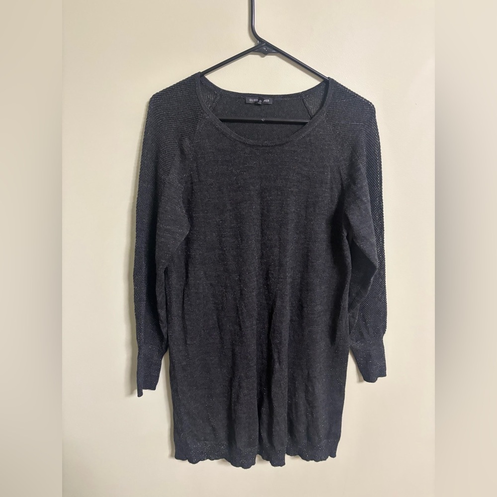 Eileen Fisher Shimmering Merino Wool Pullover Sweater Size Small Tunic Long